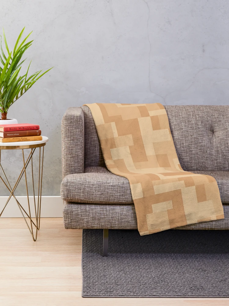 Thumbnail 2 of 6, Throw Blanket, Geometric Beige Pattern designed and sold by Rui Fernandes.