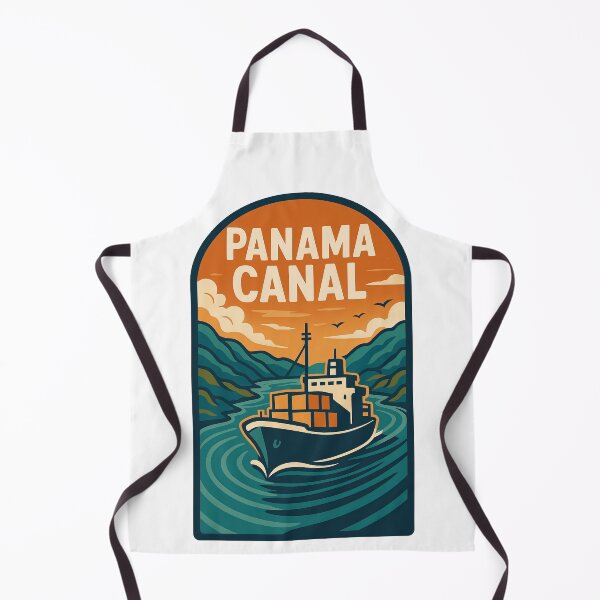 Item preview, Panama Canal Vintage Travel Poster – Retro Shipping Illustration, Container Ship Landscape, Maritime Wall Decor designed and sold by pod24.