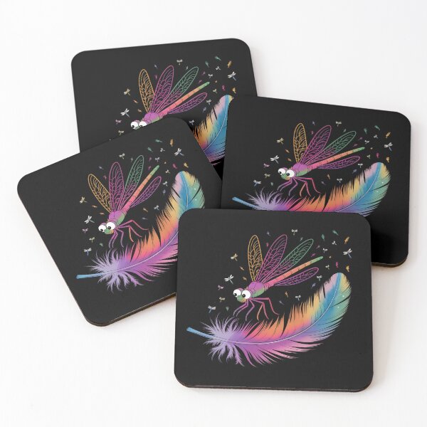 Item preview, Dragonfly colorful feather designed and sold by MadCatPrints.