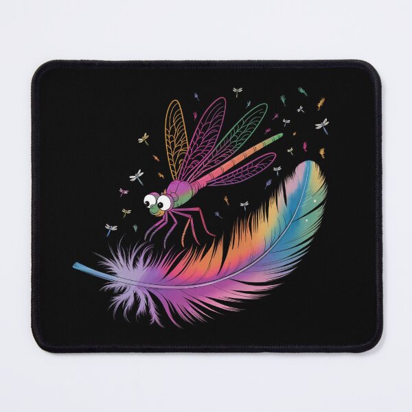 Item preview, Dragonfly colorful feather designed and sold by MadCatPrints.