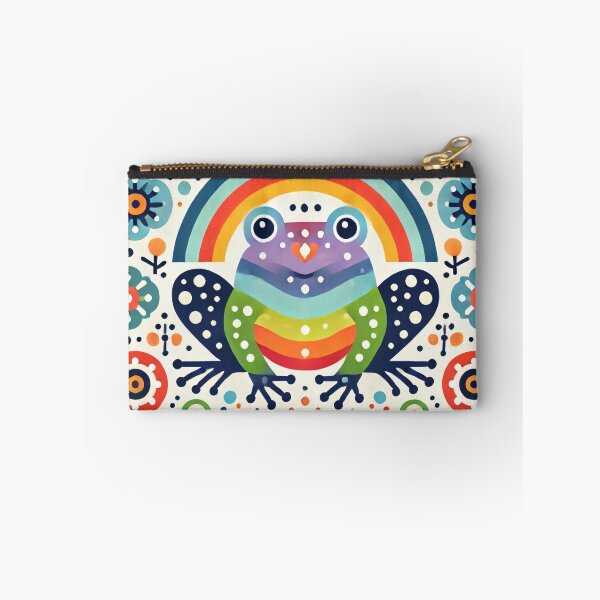 Item preview, Scandinavian Folk Art Frog – Colourful Rainbow Nature by heidiannemorris designed and sold by FOLK ART FUSION.