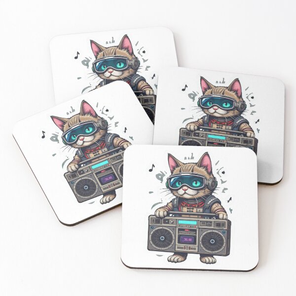Item preview, Time-Traveling Cat with a Boombox Premium Cool Trendy Best Gift Reloaded-Viral Drop 2025 designed and sold by Imaginarium of Chaos falcon88 .