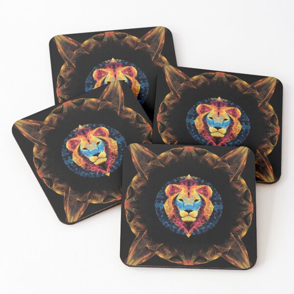 Item preview, Geometric Lion Head – Symmetrical Digital Abstract Polygonal Art designed and sold by The Art Morpher.