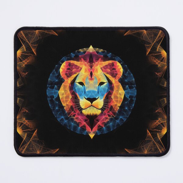 Item preview, Geometric Lion Head – Symmetrical Digital Abstract Polygonal Art designed and sold by The Art Morpher.