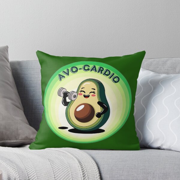 Item preview, Funny Avocado Workout Avo-Cardio Food Pun in Punny Pantry designed and sold by InkMarks.
