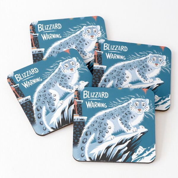 Item preview, Blizzard Warning Snow Leopard - Winter Mountain Art designed and sold by WildlifeInc.