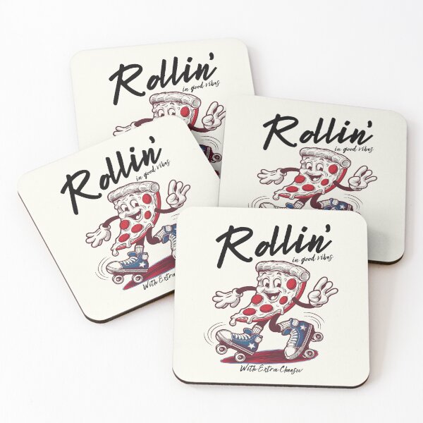 Item preview, Pizza Skater - Rollin' In Good Vibes With Extra Cheese designed and sold by The magic  Yellow bus.
