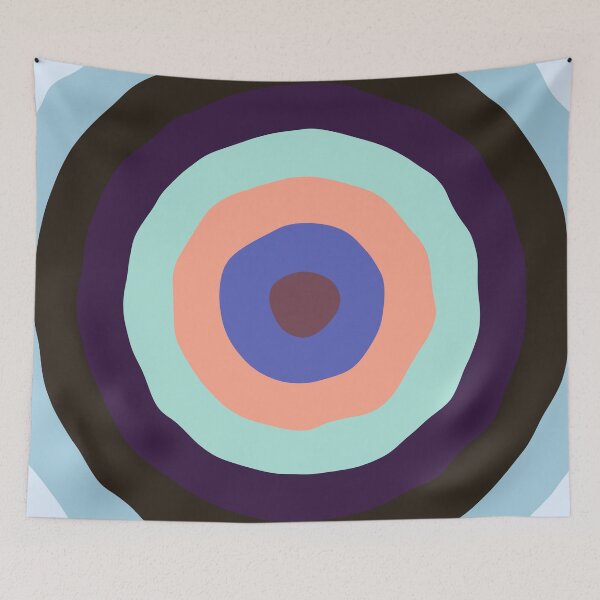 Item preview, Concentric Wavy Circles in Shades of Blue and Salmon Orange designed and sold by KaSaPo.