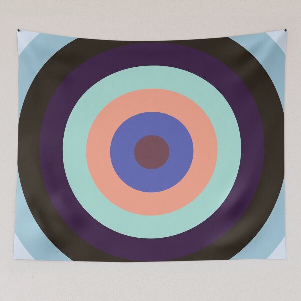 Item preview, Concentric Circles in Shades of Blue and Salmon Orange designed and sold by KaSaPo.