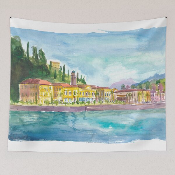 Item preview, Sunlit Bellagio Charm Reflected on Lake Como designed and sold by artshop77.
