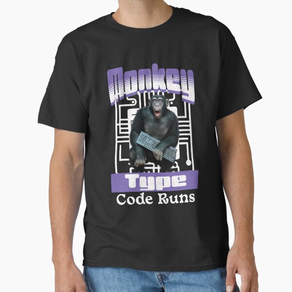Item preview, Monkey Type, Code Runs Funny Full-Stack Developer Software Engineer designed and sold by Vac1.
