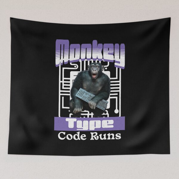 Item preview, Monkey Type, Code Runs Funny Full-Stack Developer Software Engineer designed and sold by Vac1.