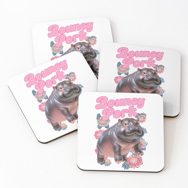 Item preview, Bouncy Pork – Cute Hippo Aesthetic with Floral Vibes designed and sold by Spill & Signal.