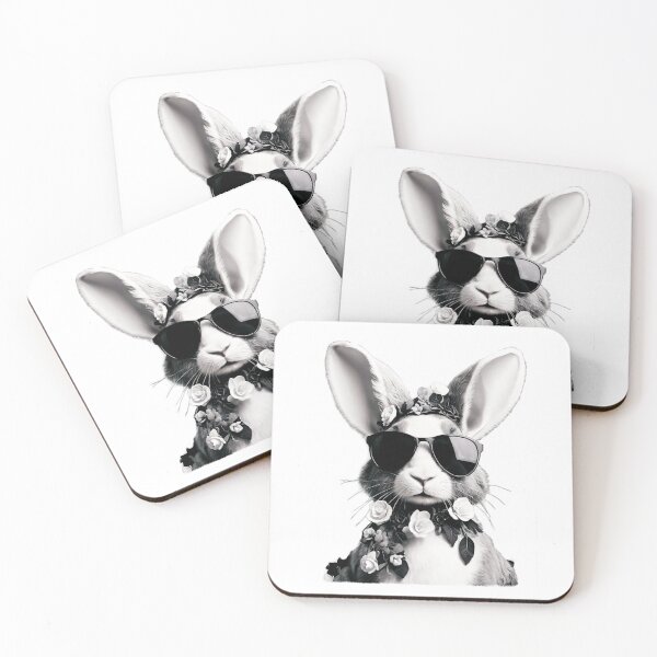 Item preview, a cool bunny with flowers and sunglasses designed and sold by Rose Design & Photos.