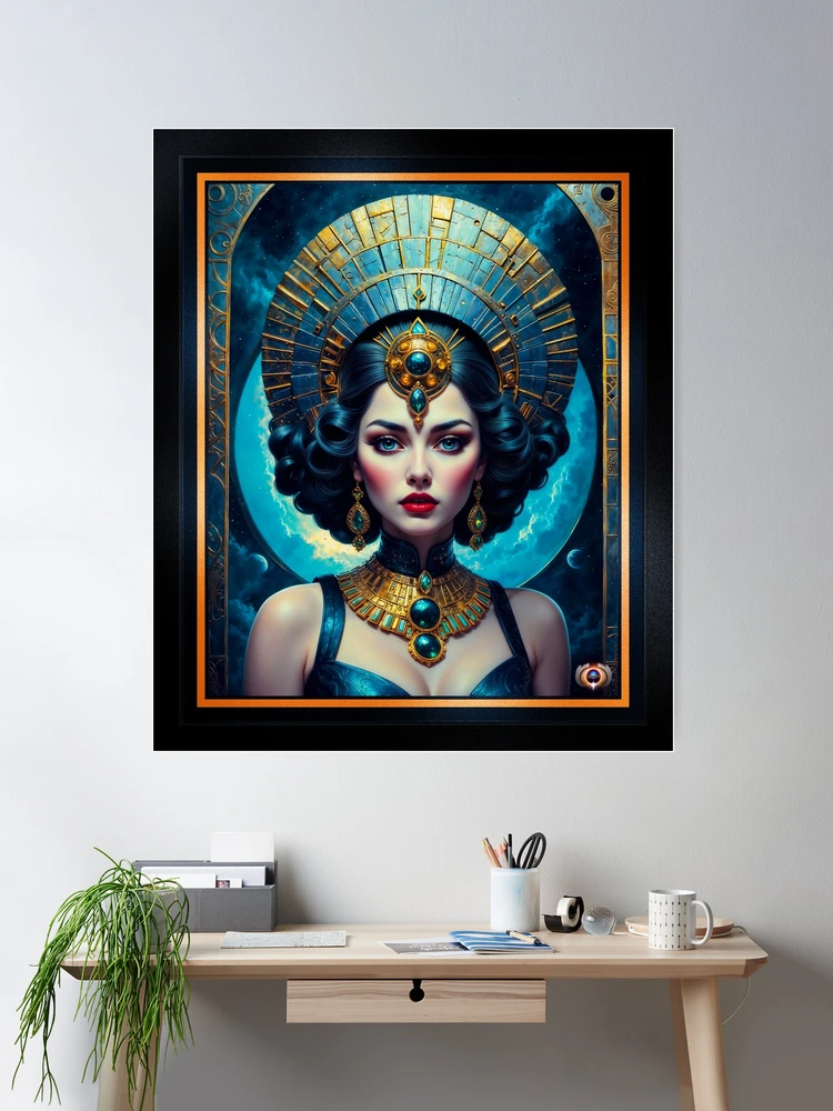 Celeste Ardentis, A Cosmic Portrait Of Timeless Beauty And Grace AI Concept Art by Xzendor7 2 Celeste Ardentis, A Cosmic Portrait Of Timeless Beauty And Grace Alluring AI Concept Art by Xzendor7 Room Decor Poster Art Print