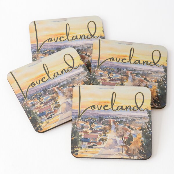 Item preview, Loveland Colorado Cozy Winter Town Print designed and sold by TuncGK.