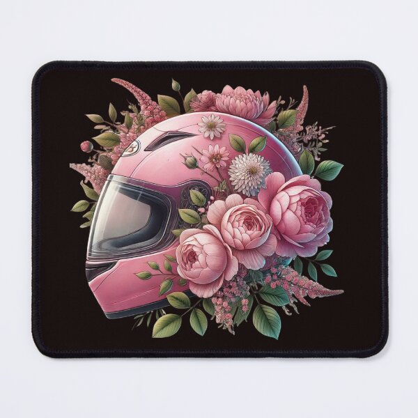 Item preview, Pink Floral Motorcycle Helmet - Aesthetic Biker Art with Flowers designed and sold by GrafiShop.