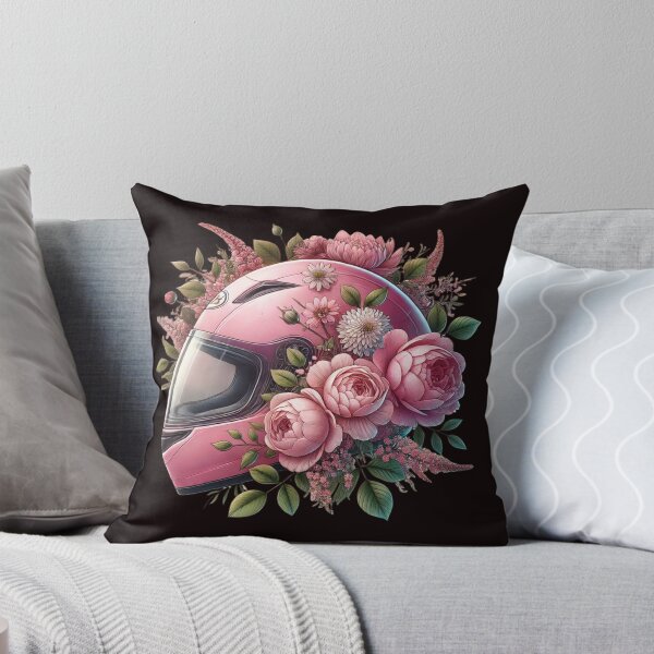 Item preview, Pink Floral Motorcycle Helmet - Aesthetic Biker Art with Flowers designed and sold by GrafiShop.