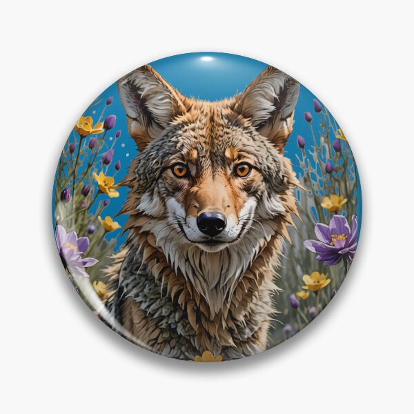 Item preview, Coyote Surrounded By American Pasque Flower designed and sold by taiche.