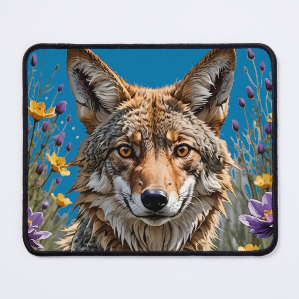 Item preview, Coyote Surrounded By American Pasque Flower designed and sold by taiche.
