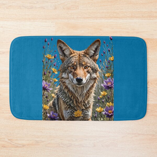 Item preview, Coyote Surrounded By American Pasque Flower designed and sold by taiche.