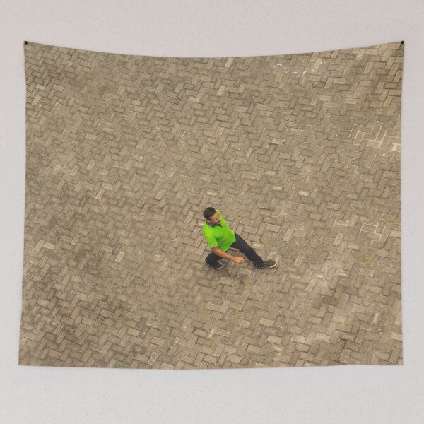 Item preview, man in green shirt walking in the square designed and sold by felipequeiroz.