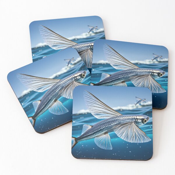 Item preview, group flying fish leaping out of the ocean designed and sold by wonderisland.