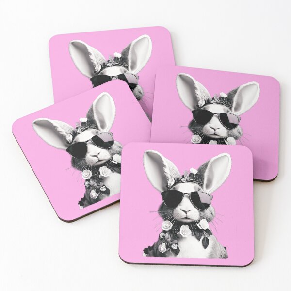 Item preview, a cool bunny with flowers and sunglasses designed and sold by Rose Design & Photos.