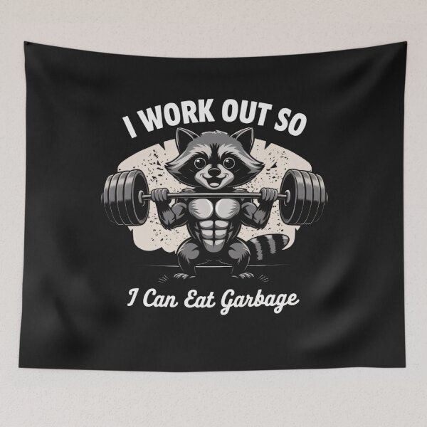 Item preview, I workout so i can eat garbage designed and sold by BugiDesignArt.