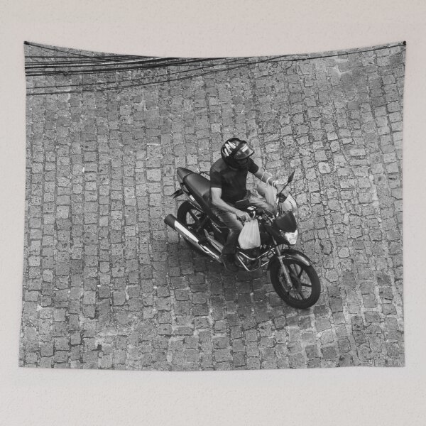 Item preview, Man riding a motorcycle with shopping designed and sold by felipequeiroz.