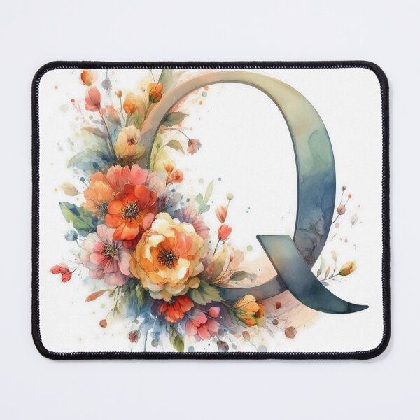 WATERCOLOR LETTER Q Mouse Pad