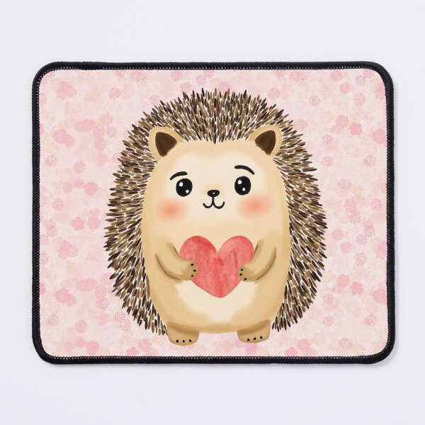 Artikelvorschau, Igel-Aquarell, süßes rosa Tierbaby entworfen und verkauft von Magnolia Valley Art.