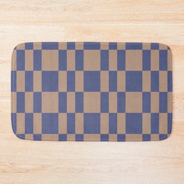 Item preview, Blue and light brown retro geometric checkered pattern designed and sold by by-jwp.