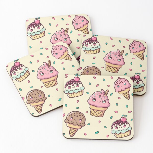 Item preview, Adorable Kawaii Ice Creams, Cherries and Sprinkles Seamless Pattern designed and sold by SpiritedArtwork.