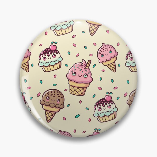 Item preview, Adorable Kawaii Ice Creams, Cherries and Sprinkles Seamless Pattern designed and sold by SpiritedArtwork.