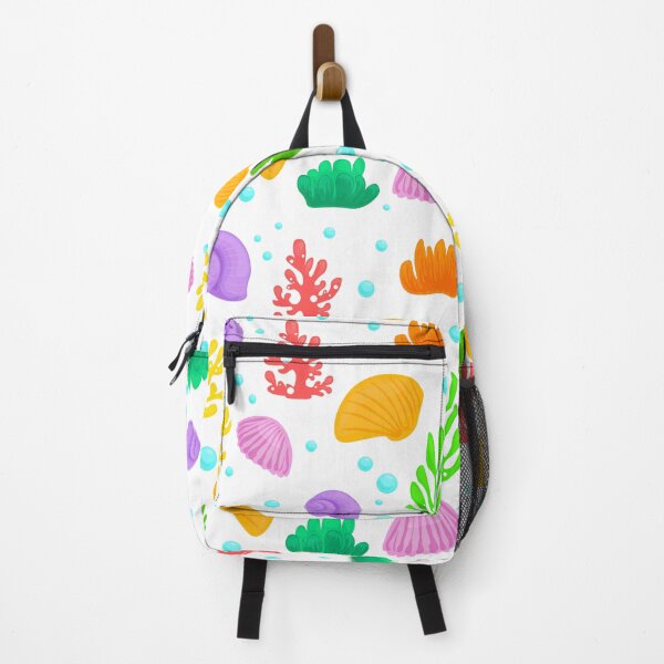 Item preview, Seashells, Corals, Seaweed & Bubbles Pattern – Cute Ocean Background designed and sold by viktoriaart0303.