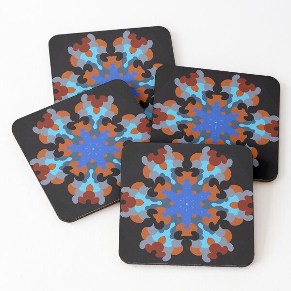 Item preview, Retro Mandala Blue Orange and Black designed and sold by WormholeOrbital.
