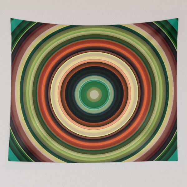 Item preview, Seventies Concentric Circles in Brown, Yellow and Green designed and sold by KaSaPo.