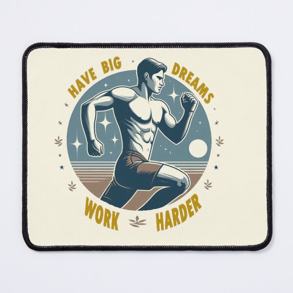 Item preview, Banner symbol athlete, runner with slogan: Have big dreams, work harder designed and sold by JaroDesign2023.