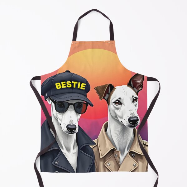 Item preview, BESTIE Friend Dog Design: Jack Russell Terriers as 80s Pop Duo: "Westend Dogs" / Synthwave-Sunset designed and sold by RetroTraveller.