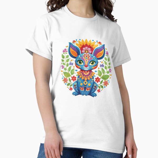 Vista previa del artículo con la obra «Xoloitzcuintli colorido con flores populares», diseñado y vendido por TrendStitch Co..