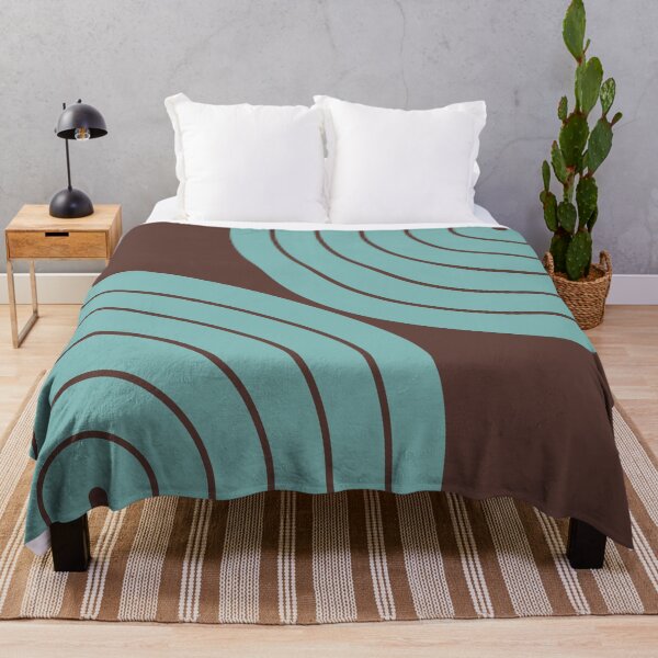 Item preview, Midcentury Modern Geometric Rainbow IVVI in Pewter Blue and Retro Royal Brown designed and sold by nineFlorals.