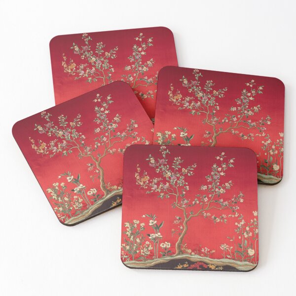 Item preview, Red Silk Floral Blooming Tree Carpet designed and sold by GrinGalore.