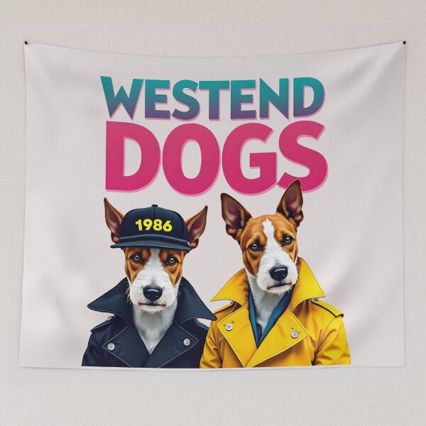 Item preview, Jack Russell Terriers as 80s Pop Duo: "Westend Dogs" designed and sold by RetroTraveller.