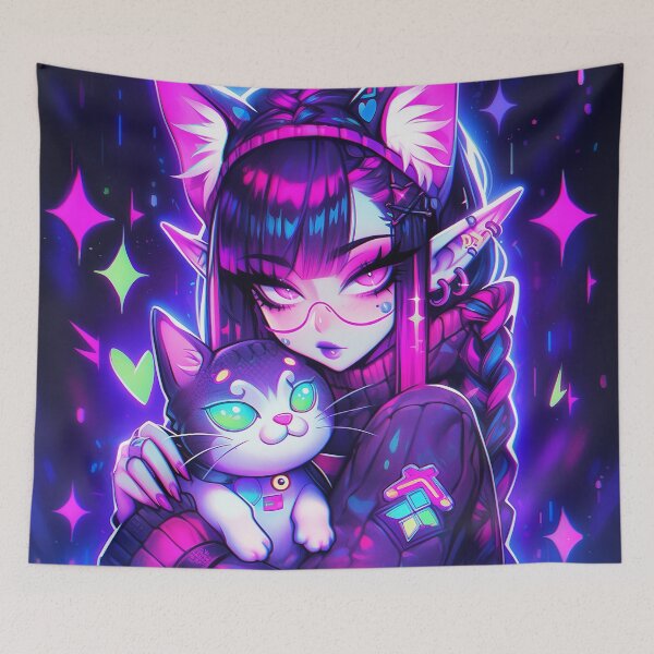 Item preview, Kawaii Neko Elf Anime Girl designed and sold by bubblegoth.
