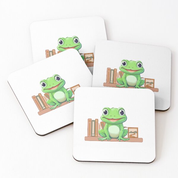 Item preview, Cute Cheerful Frog on a Bookshelf designed and sold by Fantacaroo Designs.