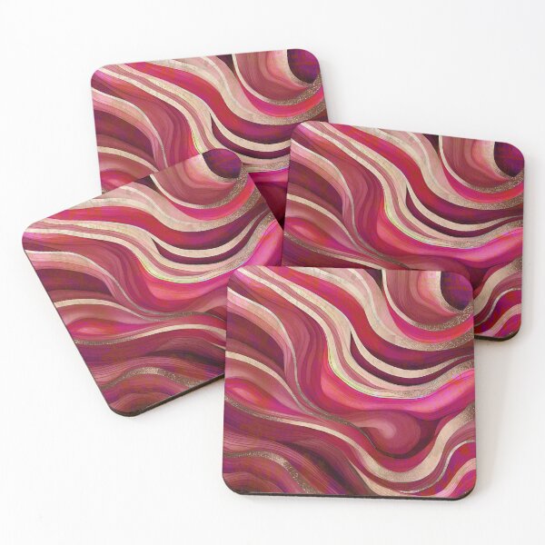 Item preview, Red pink  Watercolor Elegant Ocean  Abstract Swirl Pattern, patterns blue designed and sold by Collagedream.