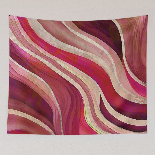 Item preview, Red pink  Watercolor Elegant Ocean  Abstract Swirl Pattern, patterns blue designed and sold by Collagedream.