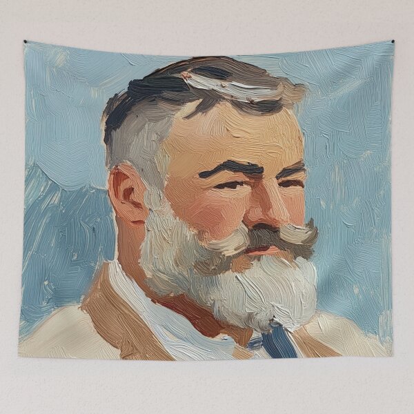 Item preview, Ernest Hemingway | Post-impressionist painting style designed and sold by ComicsFactory.