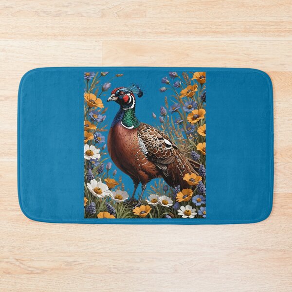 Item preview, Common Pheasant Amongst Purple Flowers designed and sold by taiche.